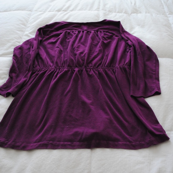 Lands' End Purple Long Sleeve Tunic Faux Wrap - Picture 4 of 4